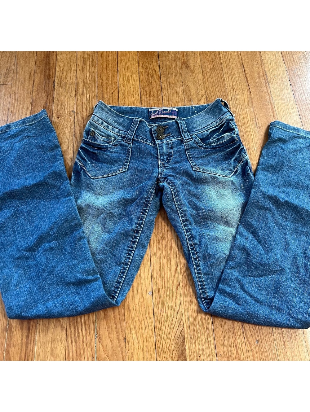 Vintage Y2K wallflower Low Rise Flare Jeans with button details